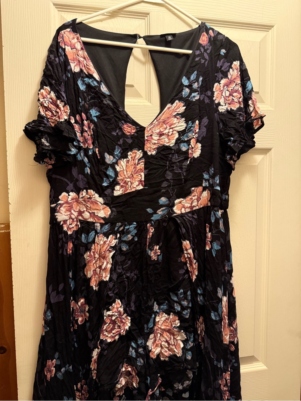 torrid Black Dress with Pink & Blue Floral Print